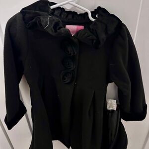 Elegant Kids Black Pea Coat